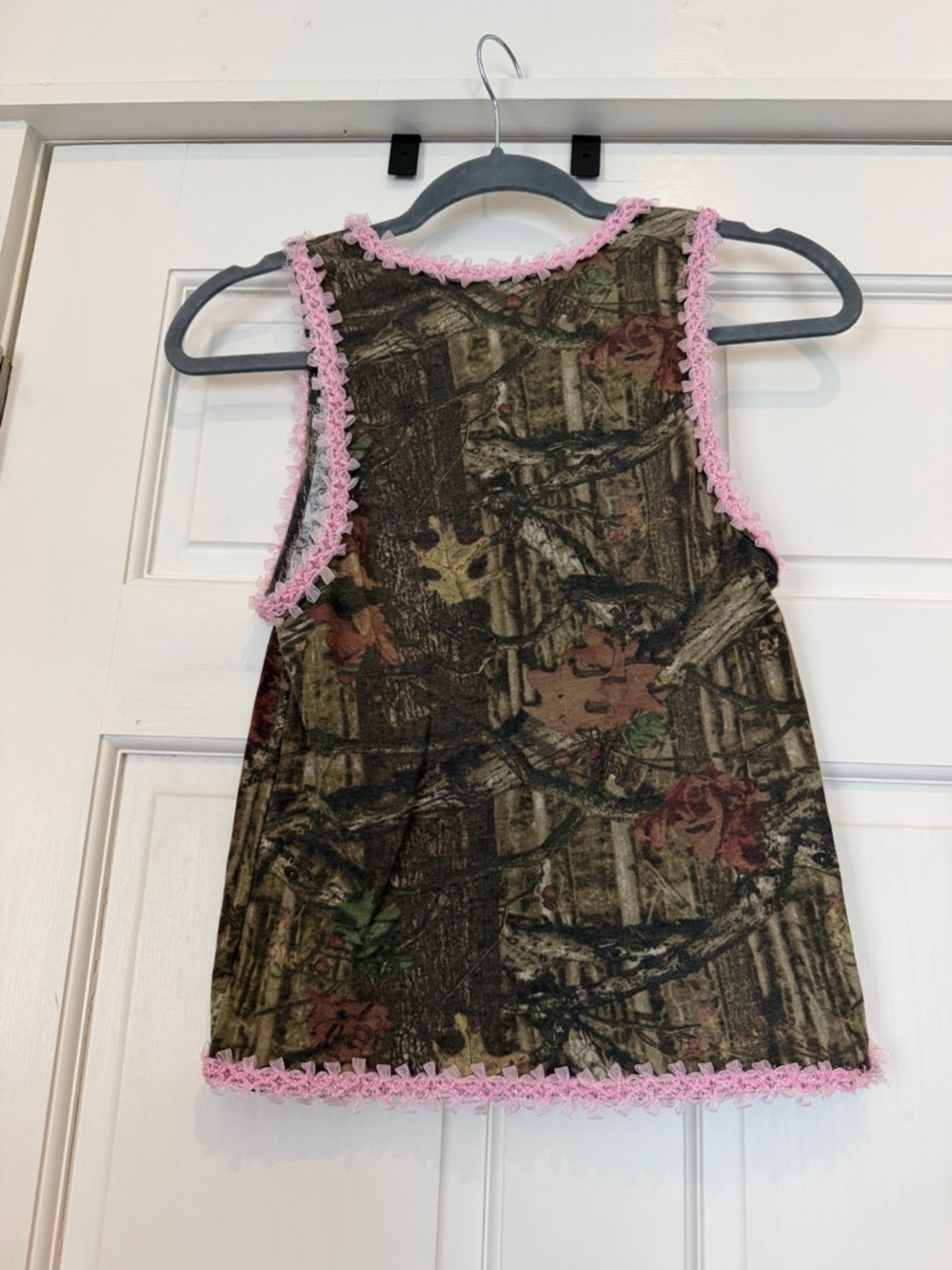 Mossy Oak Upcycled One of Kind Camo Tank Top with Pink Trim - Picture 4 of 4